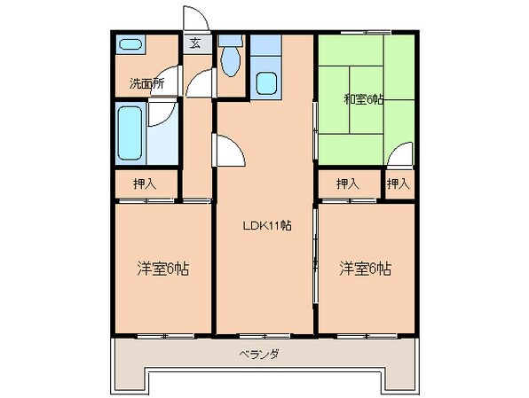 サンコーポ国分の物件間取画像